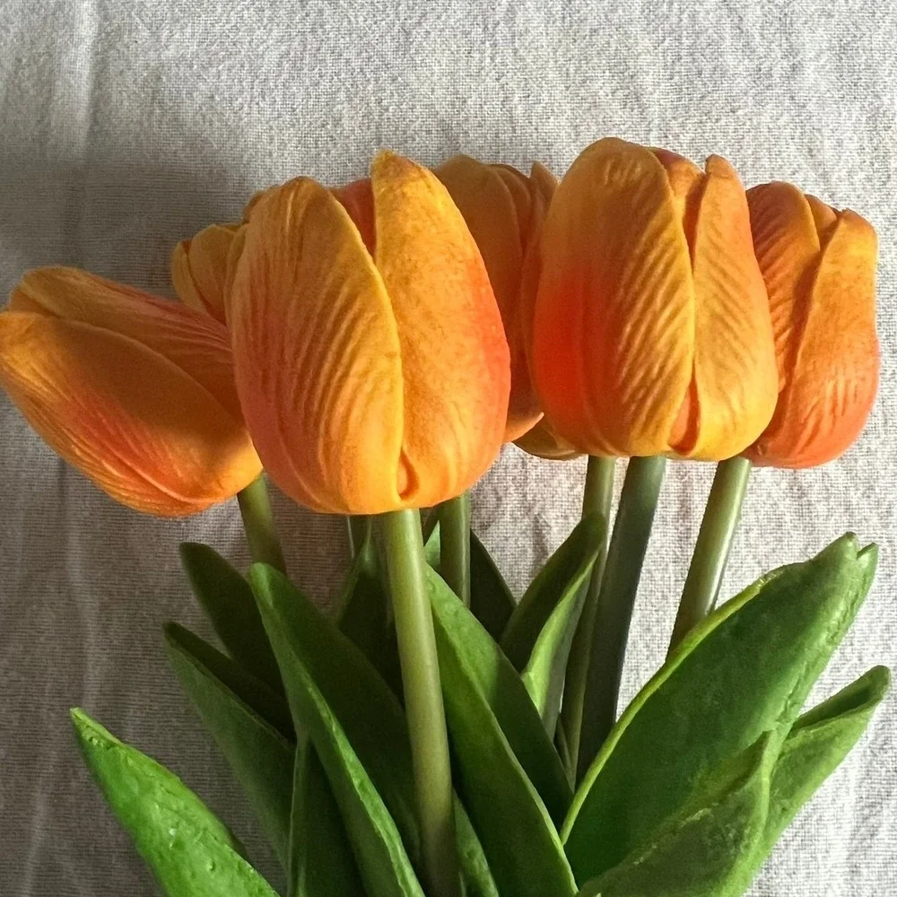 Bachman's Artificial Tulip Bouquet Home Decor OS Orange Brand New Faux Floral